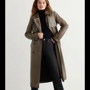 Dynamite Faux Leather Trench Coat